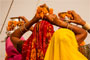 Devotee's performing their rituals.